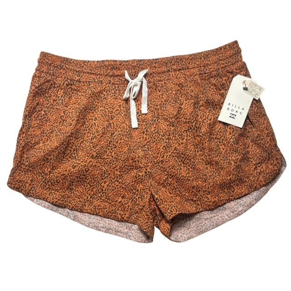 Billabong Women Sz L Road Trippin Shorts Leopard Print Comfort Pockets NWT -1674